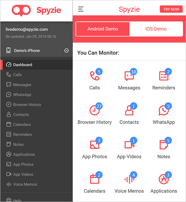 Spyzie Parental control app