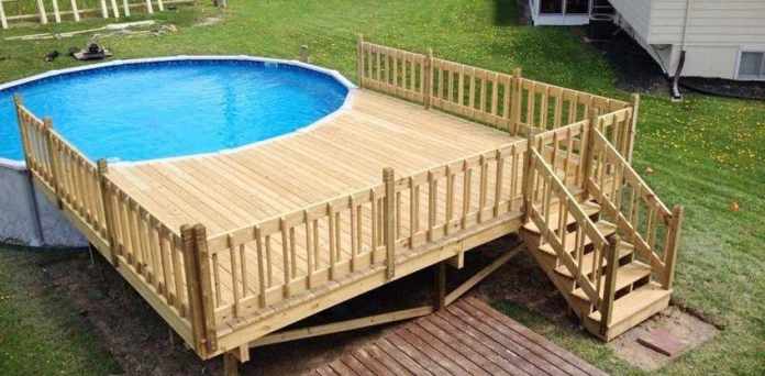 Above ground pool with deck packages