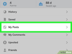 how to delete reddit history